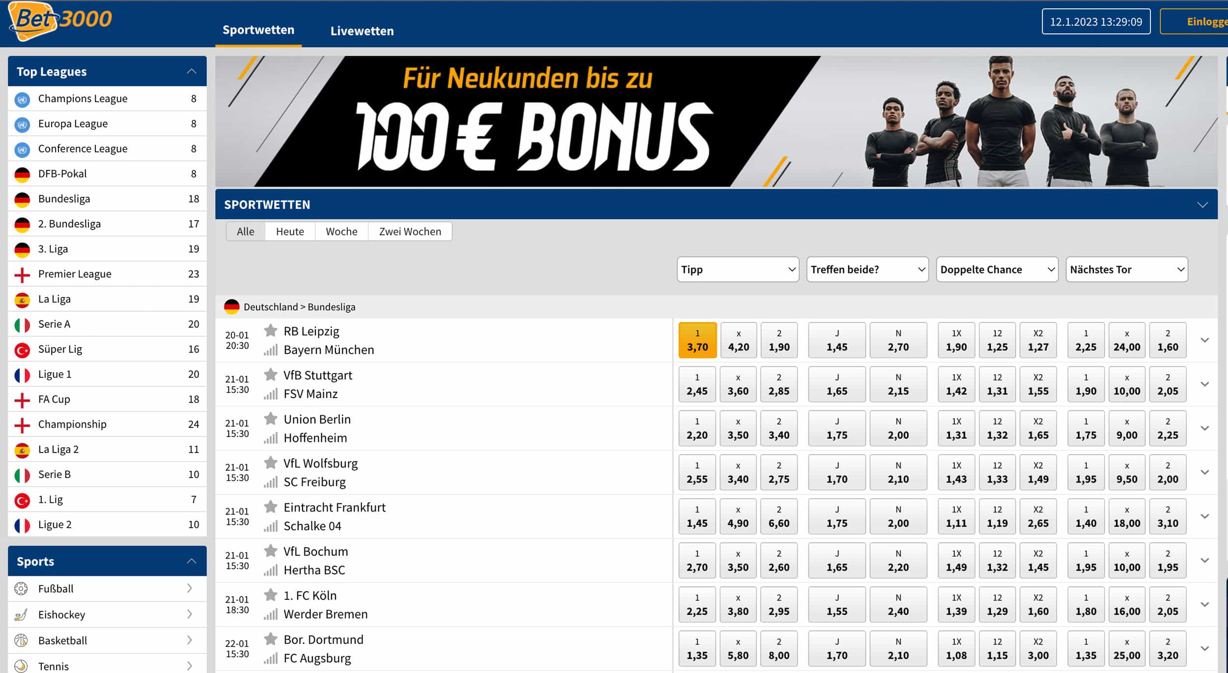 Bet3000 Sportwetten Bonus
