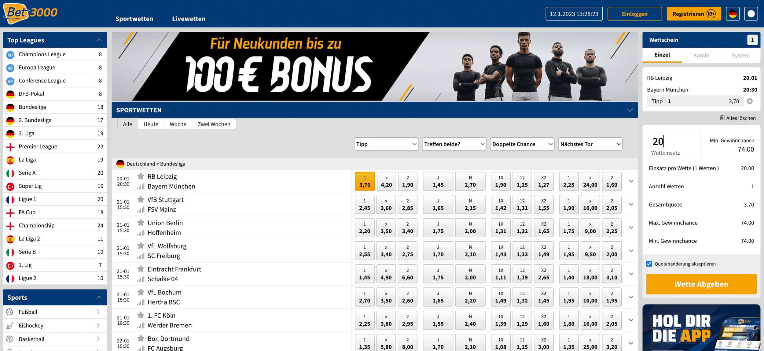 Bet3000 Sportwetten