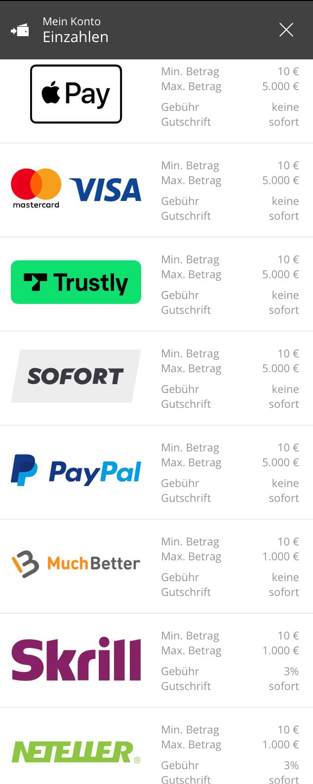 Internet Wetten Zahlungen