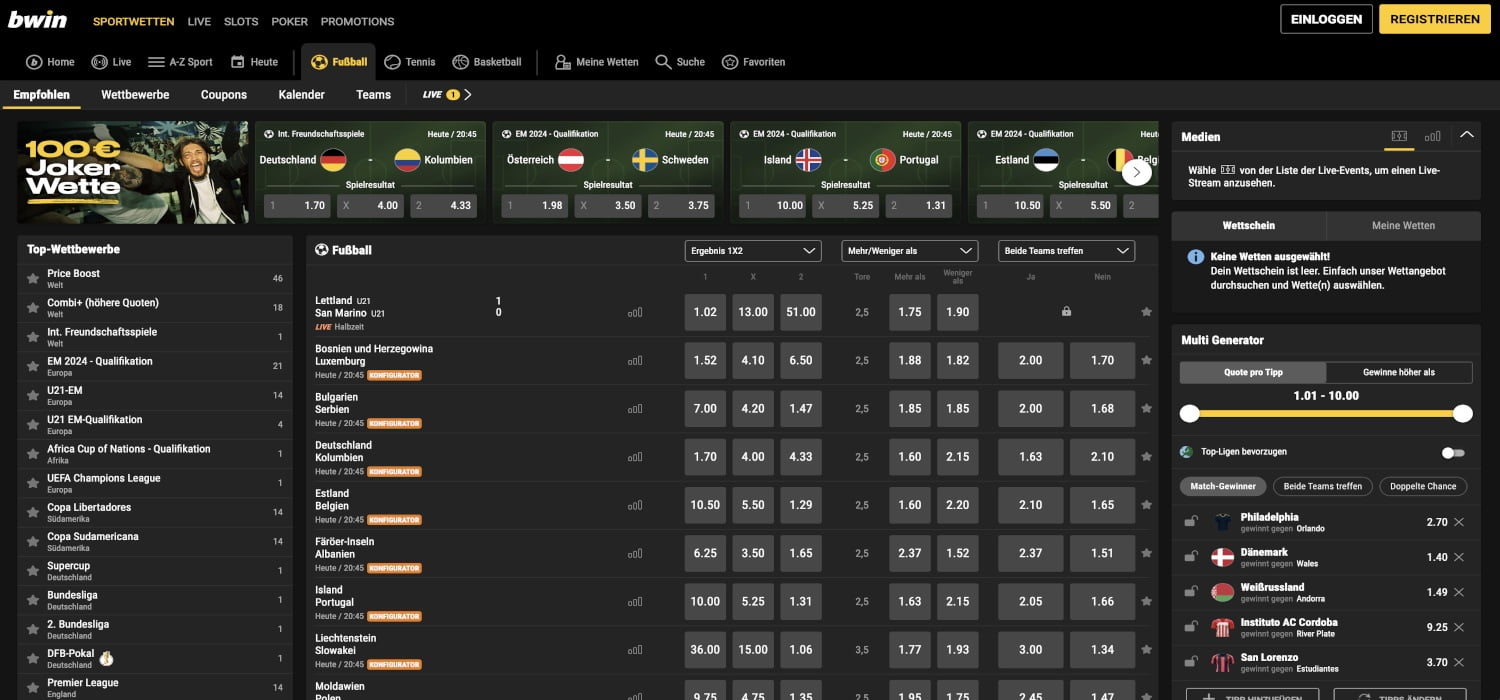 Bwin Fussballwetten