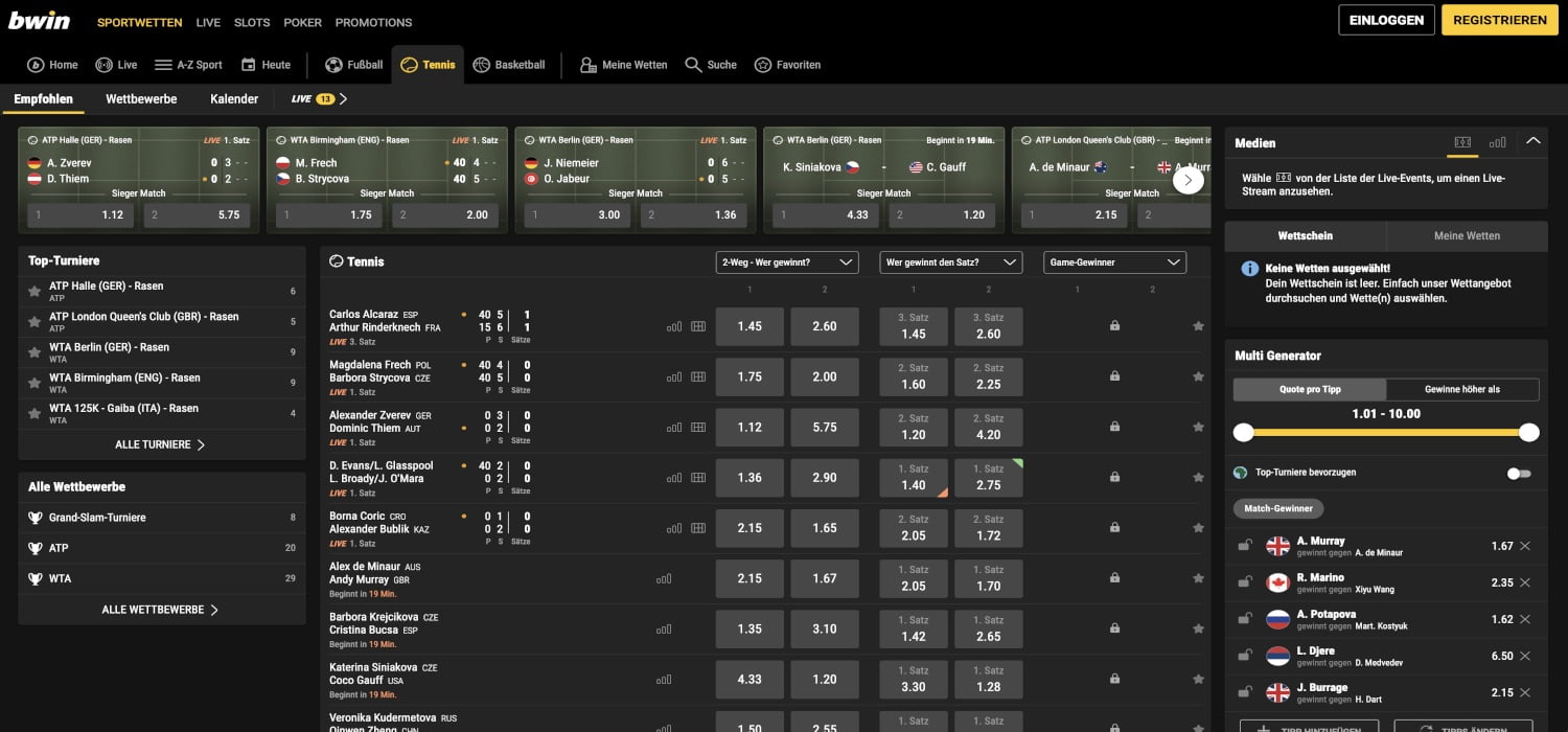 Bwin Tenniswetten