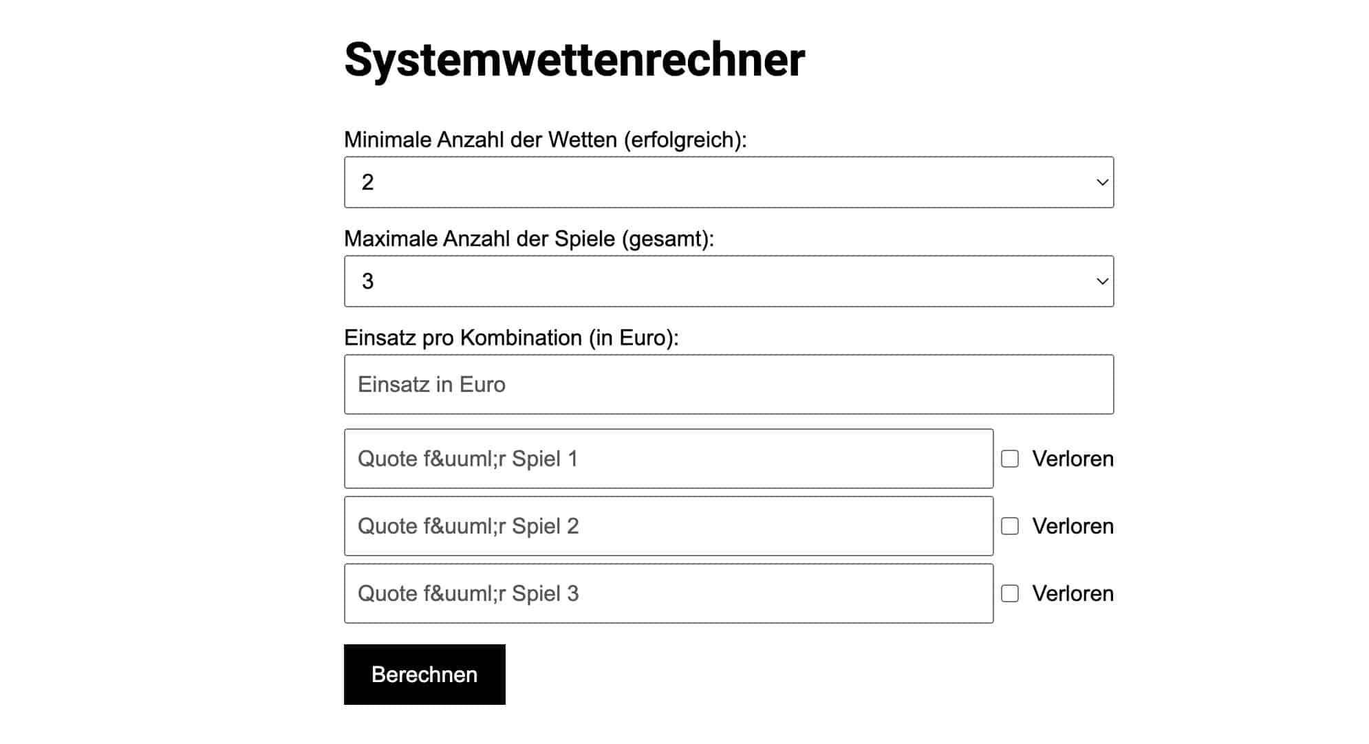 Systemwetten Rechner