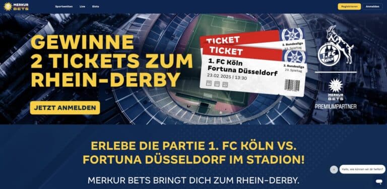 Erlebe das Rhein-Derby live - MERKUR BETS Sports Bonusangebot